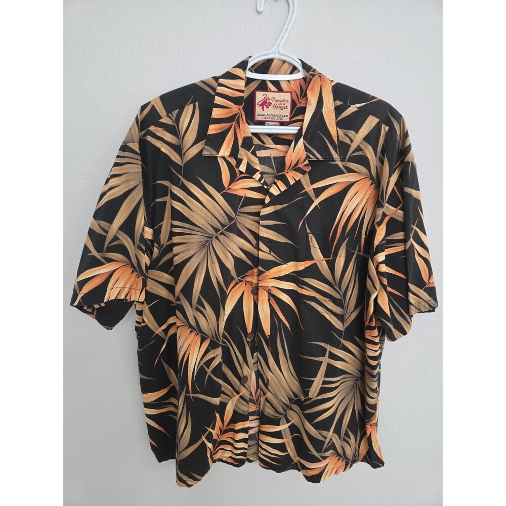 Vintage Paradise On A Hanger Floral Hawaiian Shirt Size Large